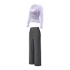 Conjunto de Yoga de Sensación Desnuda Sin Costuras para Mujer Alta Elasticidad Sin Enrollarse Secado Rápido Transpirable Gimnasio Pilates Deporte Conjunto de Dos Piezas para Mujer