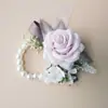 Flor de Pulso para Madrinha Estilo Ocidental Transfronteiriça Celebração Casamento Estilo Floresta Flor de Rosa Pulseira com Pérolas Acessórios de Casamento