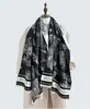 Bufanda con estampado bonito, cálida y de invierno, de cachemira con diseño de gato, para mujer, de doble uso.