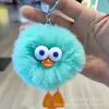 Chaveiro de Pato de Pelúcia com Pelo de Coelho Rex Pingente Boneca Boneca Penduricalho para Mochila Escolar Presentes