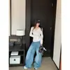 Cardigã de Tricô Cinza Feminino Novo Outono/Inverno Estilo Coreano Slim Fit Fino Mostra o Pescoço Top Interno