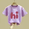 Camisetas de Verano de Manga Corta para Niñas, Estilo Nuevo, Algodón Puro, Amigables con la Piel, Tallas Mediana y Grande, Tops de Verano Lindos Estilo Coreano de Media Manga para Niñas