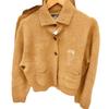 Cárdigan de Punto para Mujer/Chaqueta de Manga Larga con Cuello de Solapa, Nuevo Otoño 2024 Color Sólido Versátil Tejido 472093