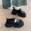 Zapatos planos Mary Jane de moda con hebilla metálica, colección primavera/verano 2026, nuevos mocasines de suela gruesa, estilo retro británico