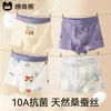 [Forro Antibacteriano de Seda] Roupa Íntima Infantil Meninos Algodão Categoria a Meninos Médio e Grande Roupa Íntima de Bebê Boxer