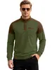 Moletom jacquard masculino com gola henley transfronteiriço, novo modelo de comércio exterior, estilo europeu e americano, top casual de veludo cotelê com botões color block e mangas compridas
