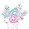 Pacote de balão digital borboleta colorida transparente aurora boreal decoração mágica de aniversário borboleta colorida filme de alumínio balão terno