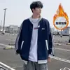 Chaqueta Deportiva Estilo Americano con Tres Rayas para Hombres y Mujeres, Abrigo de Invierno con Forro de Terciopelo, Marca de Moda, Ropa de Abrigo para Parejas, Cardigan Casual para Estudiantes, Chaqueta de Béisbol