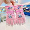 Guantes de esquí Sanrio para mujer, de invierno, de terciopelo grueso, de Hello Kitty, para ciclismo, conducción, de algodón cálido, para pantalla táctil.
