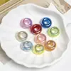 Cuentas de resina Dingyi con purpurina fina para ojos de gato y agujero grande, que cambian de color luna fría alto brillo galvanizado, materiales para joyería DIY, pulsera, colgante