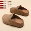 Zapatos Casuales de Moda Zapatos Birkenstock Pantuflas de Punta Cerrada Ropa Exterior Nueva para Mujer Cuero Mate Hebilla Metálica Slip-on Suela Suave
