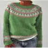 2025 Tejido de Aguja Gruesa Impresión Digital 3D Sudaderas Redondas para Hombre y Mujer Empalme de Rayas Prendas de Exportación Sudaderas para Mujer