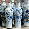 Paisaje de porcelana azul y blanca pintado a mano, gran piso, decoración de arreglos florales para sala de estar del hogar, regalos de inauguración de la empresa hotelera
