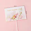 Decoración para Pastel Feliz Día de las Madres 2026 Mariposa 3D de Doble Capa Cinta de Cumpleaños para Mamá Lazo Insertar para Hornear