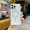 Adecuado para Apple iPhone 16 Transparente Esquina Cuatro Bolsas de Aire Anti-Caída Magnético Funda de Teléfono Cubierta de Silicona Todo Incluido Funda Protectora