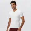 Mallas Deportivas de Running para Hombre de Manga Corta, Cuello en V, Fitness, Nylon de Alta Elasticidad, Absorbentes de Humedad, Secado Rápido, 51248