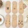 Calcetines Invisibles de Barco Bordados para Mujer de Primavera y Verano, Calcetines Cortos Transpirables Bajos, Calcetines Bajos Dulces de Estilo Girly