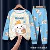 Pijamas para niños del sudeste asiático, traje de manga larga de primavera y otoño para niñas, ropa de casa para bebés y niños grandes.