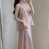 Novo Colete Leve de Gaze Estilo Chinês 2025 Novo Fino de Verão Roxo Jovem Colete de Rede Super Etéreo Peça de Roupa Superior de Nicho