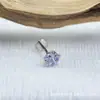 Pendientes de Aleación de Titanio Astmf-13 de 0.8 de Espesor con Garras, Estrella de Cinco Puntas, Titanio G23 con Rosca Interna, Pendientes de Zirconia, Joyería para Piercing