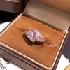 Comercio Electrónico Transfronterizo Nueva Joyería de Mano Europea y Americana Anillo de Rubí para Mujer Moda Anillo de Amatista y Diamante Joyería para Mujer