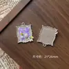 Pintura al óleo Ins Flor de Perla Incrustada Palacio Colgante Marco de Fotos Pulsera Hecha a Mano DIY Collar Collar de Perlas Accesorios