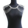 Joyería de Venta Caliente Transfronteriza Temu Estilo Trendy Europeo y Americano Textura Metálica Exagerada Borla Cadena Doble para Hombro Cadena para el Cuerpo de Mujer
