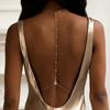 AliExpress nueva llegada temperamento cuenta cadena trasera Mujer boda nupcial pedrería cadena corporal trasera cadena trasera
