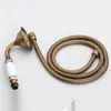 Chuveiro de Mão Estilo Europeu Vintage Todo em Cobre Preto Puro Latão Antigo Cabeça Pequena de Spray Chuveiro Único