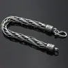 Suministro de fábrica pulsera de plata de ley retro dominante punk simple hebilla ovalada pulsera de hombre plata 925 para novio