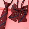 [Corbata sin cremallera] Corbata de lazo JK japonesa gratis para estudiantes universitarias, estilo universitario, corbata rayada de corona