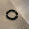 Pulsera personalizada para hombre con cuentas negras de piedra volcánica, diseño de nicho retro de alta gama, joyería para amantes del estilo frío