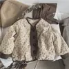 Jaqueta acolchoada de algodão escovado estilo retro floresta artística para crianças, unissex, para bebê, de abotoamento simples, casaco curto de algodão, roupa de algodão, inverno