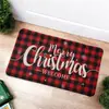 Tapetes de Chão de Natal Transfronteiriços Papai Noel Boneco de Neve Veludo de Cristal Tapete Estampado Cozinha Tapetes Antiderrapantes Tapetes Absorventes