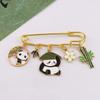 Broche de Metal Estilo Chino Panda con Goteo de Aceite Broche Tendencia Nacional Lindo Bambú Elegante Nicho Accesorios para Sudaderas Productos de Moda
