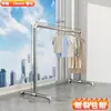 Perchero de Tubo de Acero de Pie para Hogar Colgar Ropa Secado Colcha Tendedero de Balcón Tendedero Exterior Galvanizado de un Solo Poste Tubería de Agua