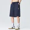 Roupas Masculinas Shanggu Verão Finas Frescas Lyocell Roupa de Trabalho Masculina Calças Casuais Linho Retrô Respiráveis Calças de Cinco Pontos