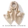 Bufanda de Cachemira para Mujer 100% Cachemira Pura Otoño Invierno Protección para el Cuello Versátil Hueca Sencilla Color Sólido Cálido Tejido Cuello