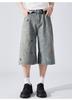 Shorts de Mezclilla Bordados de Cachorro para Hombres y Mujeres, Nuevo Estilo Americano Vintage Lavado Suelto Recto Pierna Ancha Cropped 2026