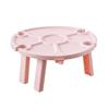 Mesa pequeña plegable de plástico conveniente para playa al aire libre, para vino, soporte para copas de vino y aperitivos, soporte para copas de vino para fiesta al aire libre