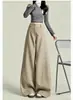 Pantalones de Traje Estilo Americano para Mujer Otoño 2026 Nuevos de Cintura Alta Adelgazantes Rectos de Pierna Ancha Versátiles Fluidos Moda Pantalones Casuales