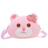 Urso Morango Pipoca Bolsa de Silicone Desenho Animado 3D Coelho Fofo Bolsa Redonda Transversal para Celular Liquidação