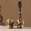 Talla de madera de sándalo verde, doce zodiacos, conjunto completo de rata, buey, tigre, conejo, dragón, serpiente, caballo, oveja, mono, pollo, perro, cerdo, colgante para teléfono móvil, bolso colgante