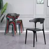 Sillas de Plástico Apilables, Sillas con Forma de Cuerno, Sillas Sencillas para el Hogar y la Comida, Sillas de Plástico para Restaurantes y Cafeterías, Sillas Especiales con Respaldo