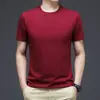 2023 Verano nueva camiseta de algodón de color sólido delgada para hombre de manga corta camiseta de color sólido de media manga para hombre coreana camiseta básica