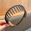 Faixa de Cabelo Preta Fosca com Dentes Antiderrapantes para Segurar Cabelos Quebrados, Faixa para Aplicar Máscaras Faciais, Lavar o Rosto, Grampo de Cabelo Masculino, Acessório de Cabelo