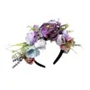 Diadema Floral de Tela Sintética Estilo Europeo y Americano, Doble Cara, Adorno para el Cabello con Temática del Bosque para Fotografía de Viajes, Exquisita Corona de Flores Nupcial, Diadema para Boda