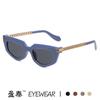 Gafas de sol de cadena transfronterizas nuevas, patillas, ojo de gato, personalidad europea y americana, ins, celebridad de Internet, desfile, toma callejera, gafas de sol versátiles
