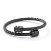 Comercio exterior suministro tendencia de pulsera de moda europea y americana personalidad retro pulsera de acero inoxidable alambre metálico enrollado joyería geométrica