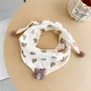 Cachecol para Bebê Outono e Inverno Estilo Coreano Urso Algodão Cachecol Triângulo para Bebê Primavera e Outono Cachecol à Prova de Vento para Recém-Nascidos e Meninas